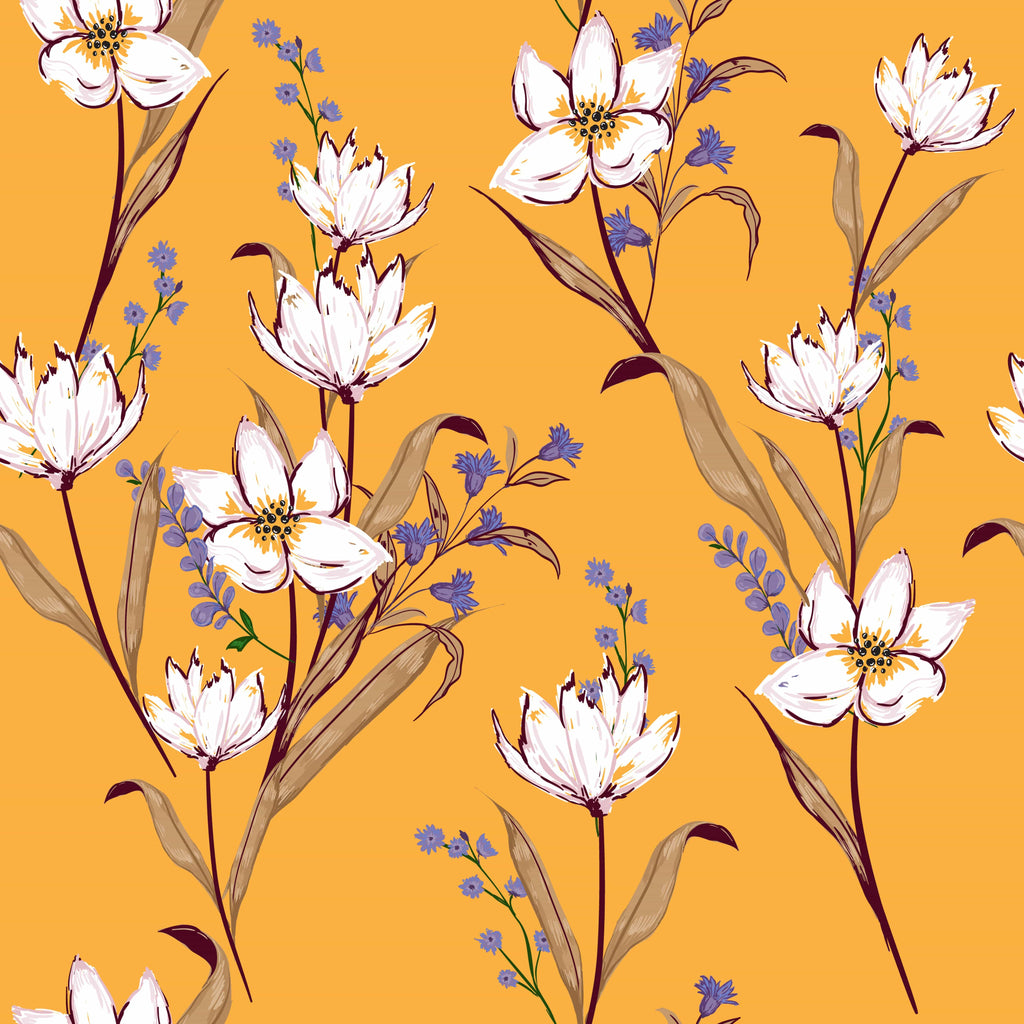 uniQstiQ Floral Blooming White Flowers Wallpaper Wallpaper