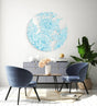 Blue Asters Printed Transparent Acrylic Circle - uniqstiq