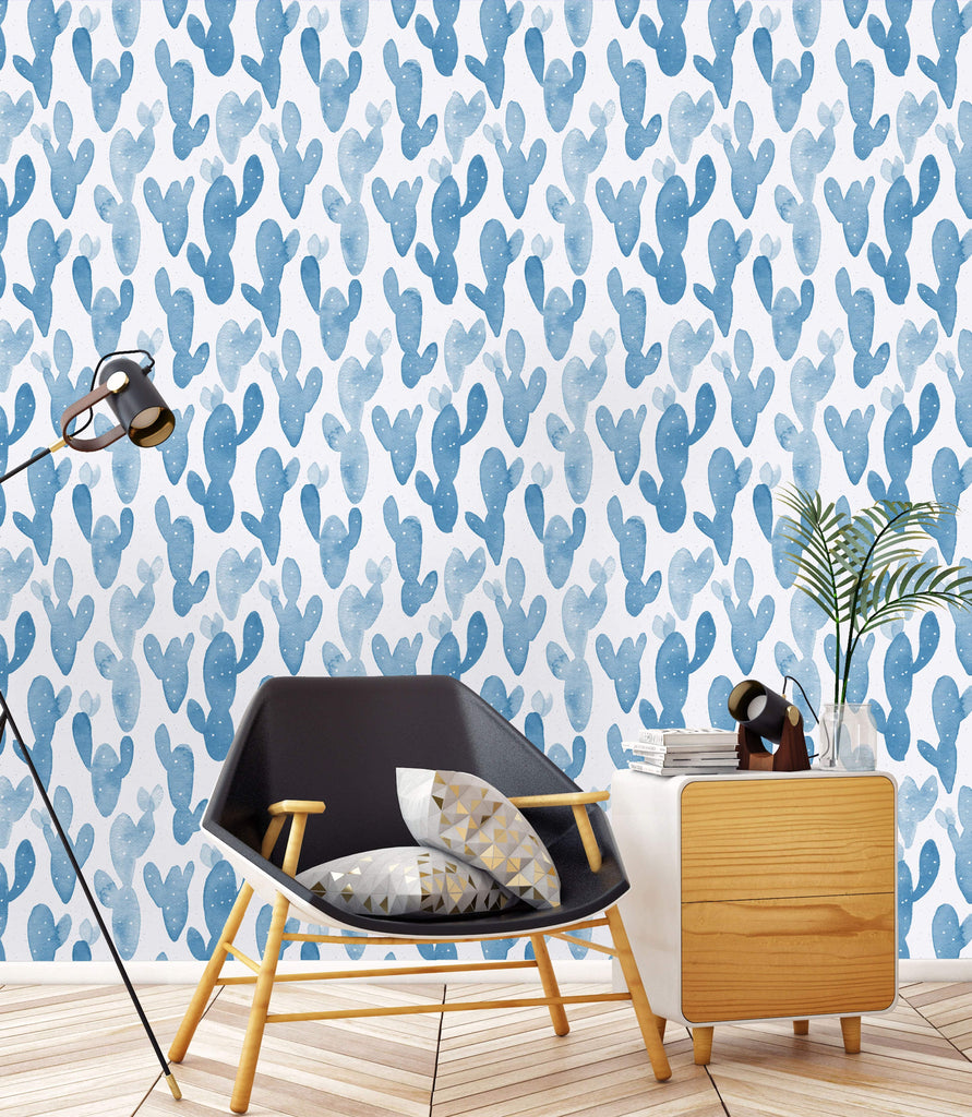 uniQstiQ Tropical Blue Cactus Wallpaper Wallpaper