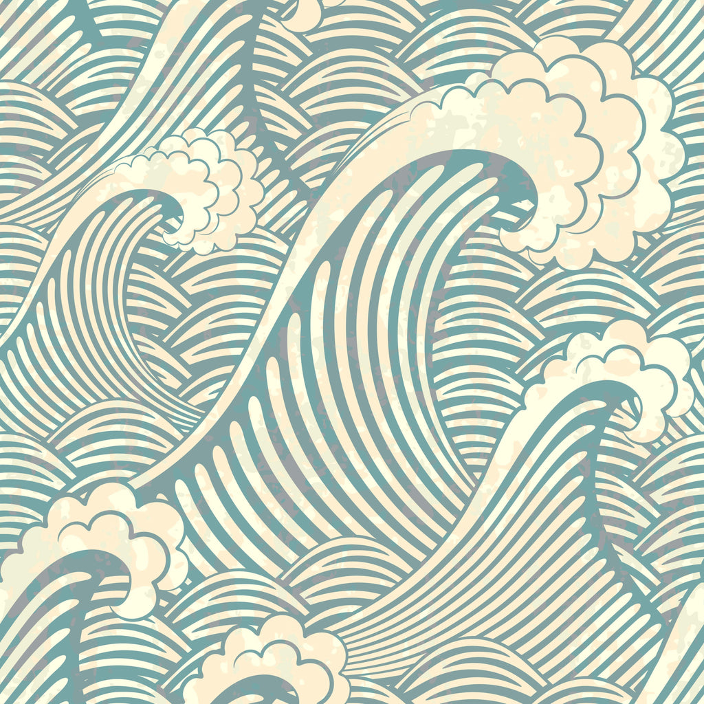 uniQstiQ Kids Blue Geometric Waves Wallpaper Wallpaper