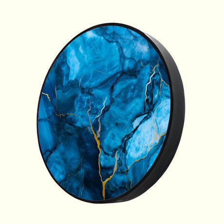 Blue Marble Extra Large Wall Art Illuminated Round Display Artwork Abstract Wall Decor Modern Minimalist Lighted Wall Art Fluid Art LED Art 2