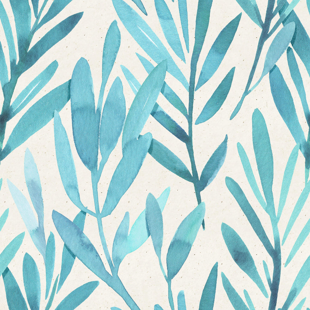 uniQstiQ Botanical Blue Watercolor Flowers Wallpaper Wallpaper