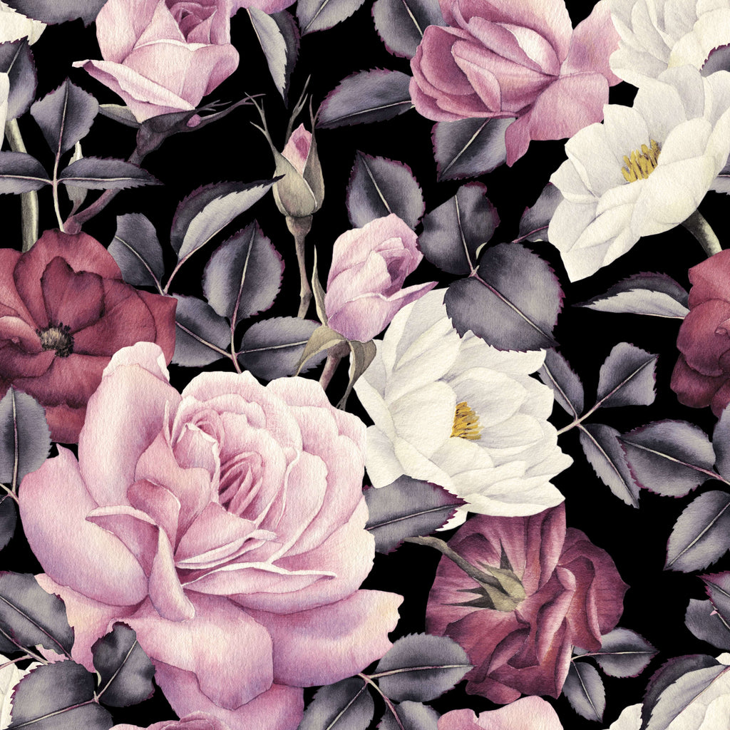uniQstiQ Murals Blush Vintage Roses Wallpaper Mural Wallpaper