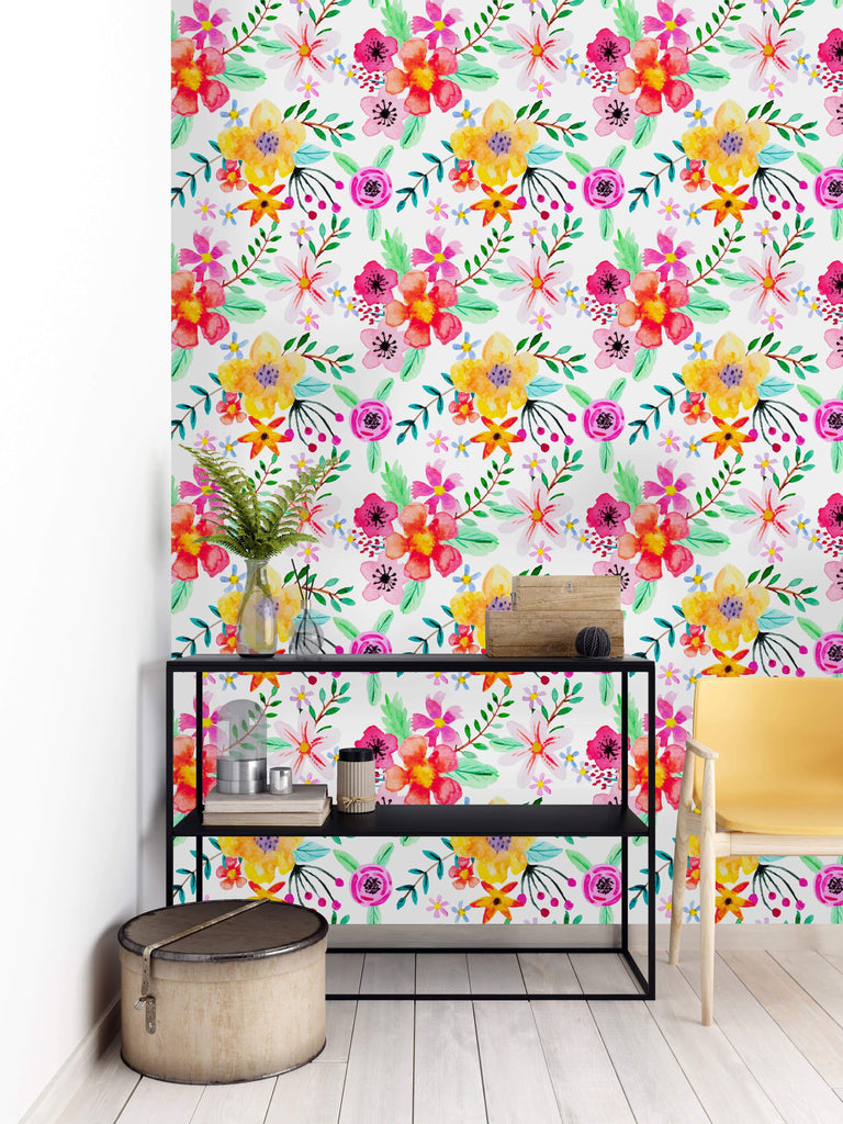 uniQstiQ Floral Bright Large Flowers Wallpaper Wallpaper