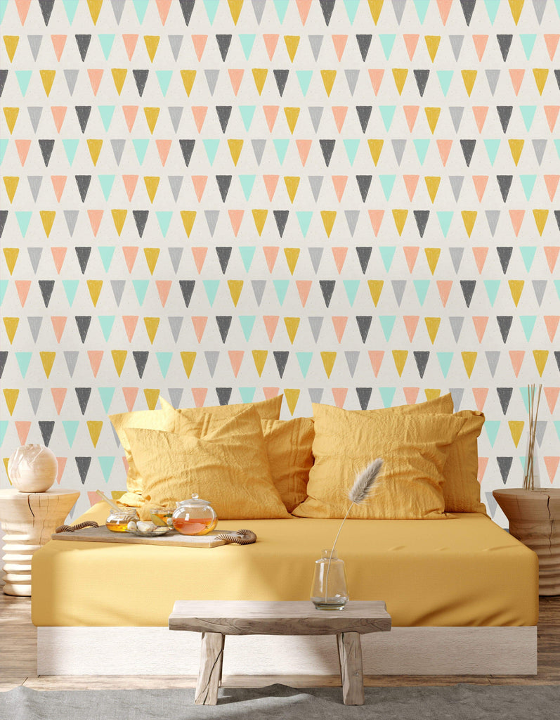 uniQstiQ Geometric Bright Triangle Pattern Wallpaper Wallpaper