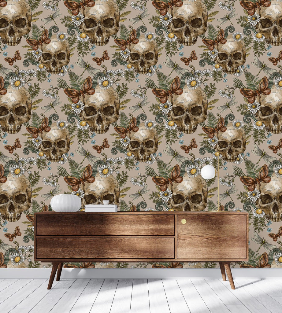 Skulls Pattern Wallpaper uniQstiQ Vintage