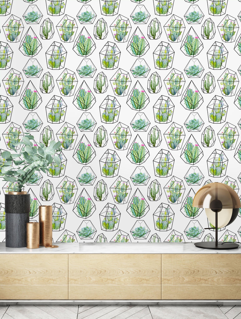 uniQstiQ Tropical Cactuses and Succulents Wallpaper Wallpaper