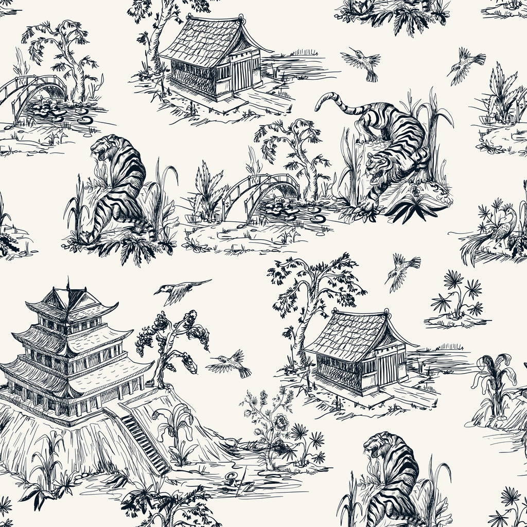 uniQstiQ Vintage Chinoiserie Style Wallpaper Wallpaper