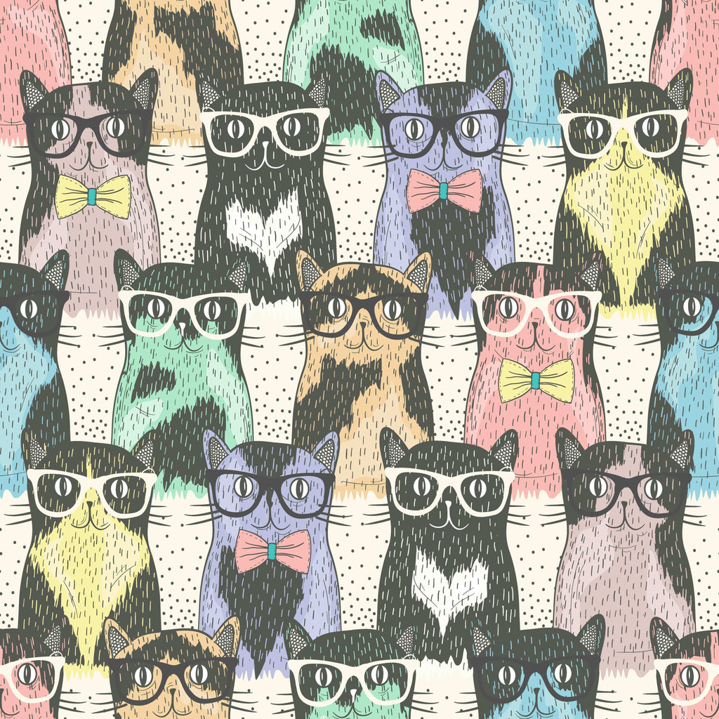 uniQstiQ Kids Colorful Cats Wallpaper Wallpaper