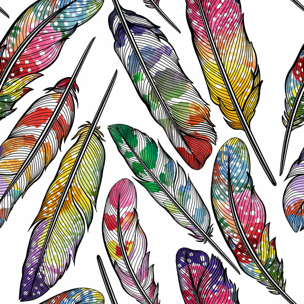 uniQstiQ Kids Colorful Feathers Wallpaper Wallpaper