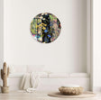 Colorful Herbs and Flowers on Dark Background Mirrored Acrylic Circles Contemporary Home DǸcor Printed acrylic 