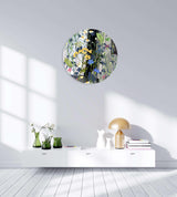 Colorful Herbs and Flowers on Dark Background Mirrored Acrylic Circles Contemporary Home DǸcor Printed acrylic 