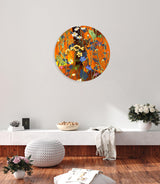 Colorful Herbs and Flowers on Dark Background Mirrored Acrylic Circles Contemporary Home DǸcor Printed acrylic 