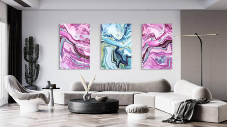 Colorful Pattern Set of 3 Prints Modern Wall Art Modern Artwork Image 1