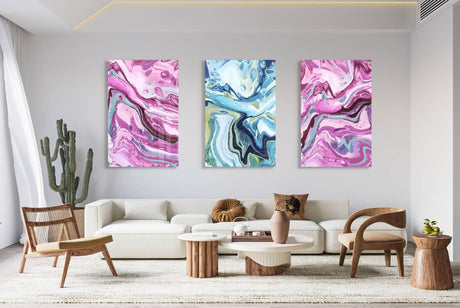 Colorful Pattern Set of 3 Prints Modern Wall Art Modern Artwork Image 2