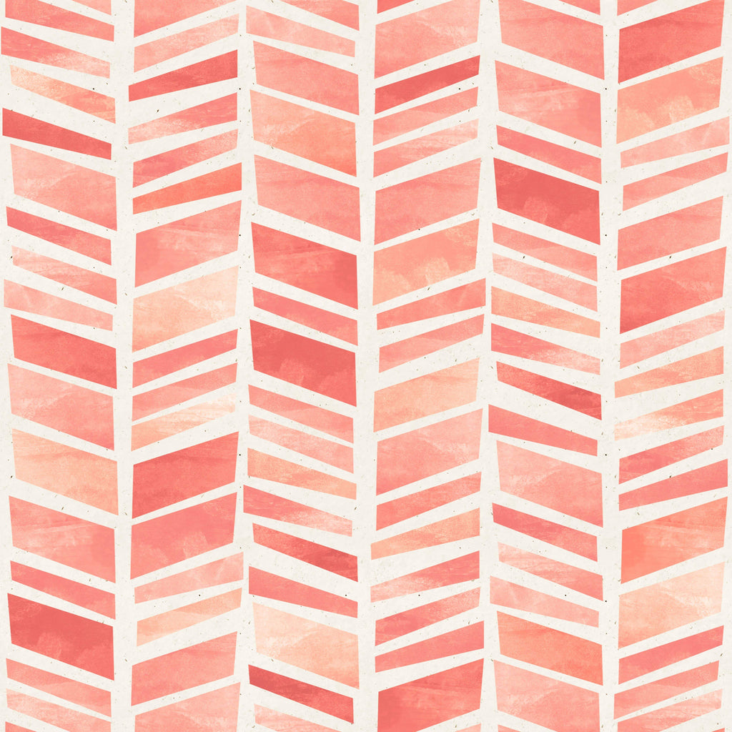 uniQstiQ Geometric Coral Herringbone Pattern Wallpaper Wallpaper