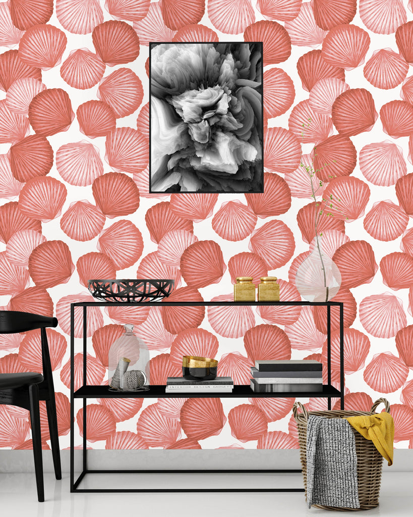 uniQstiQ Vintage Coral Seashells Wallpaper Wallpaper