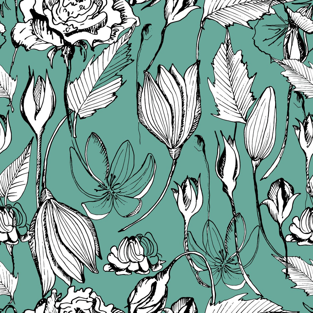 Green Floral Wallpaper  uniQstiQ Floral