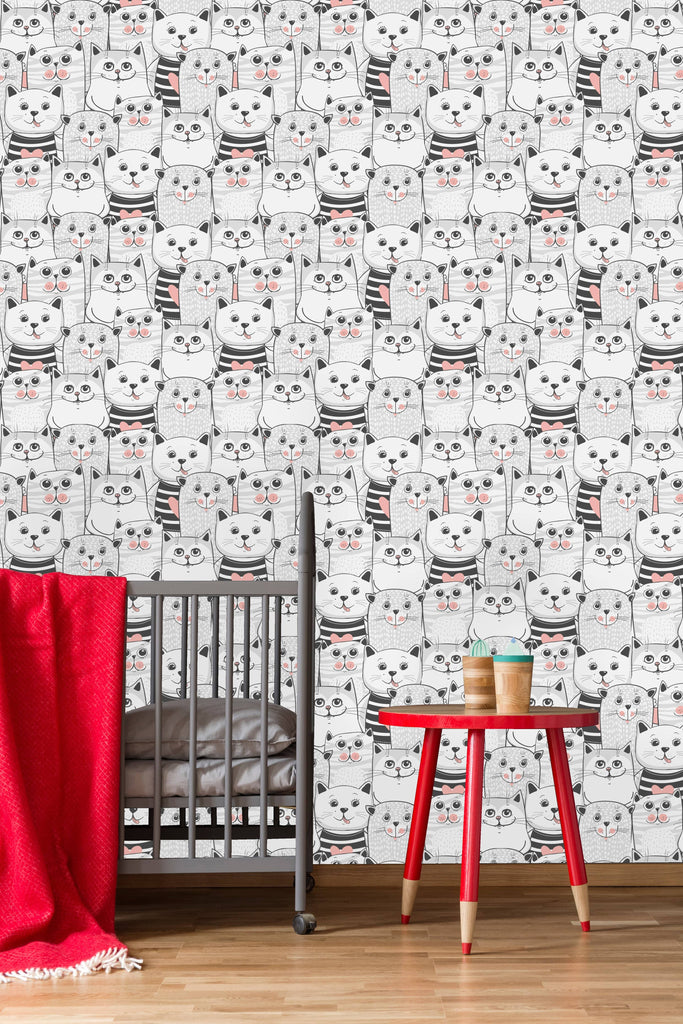uniQstiQ Kids Cute Cats Colorful Wallpaper Wallpaper