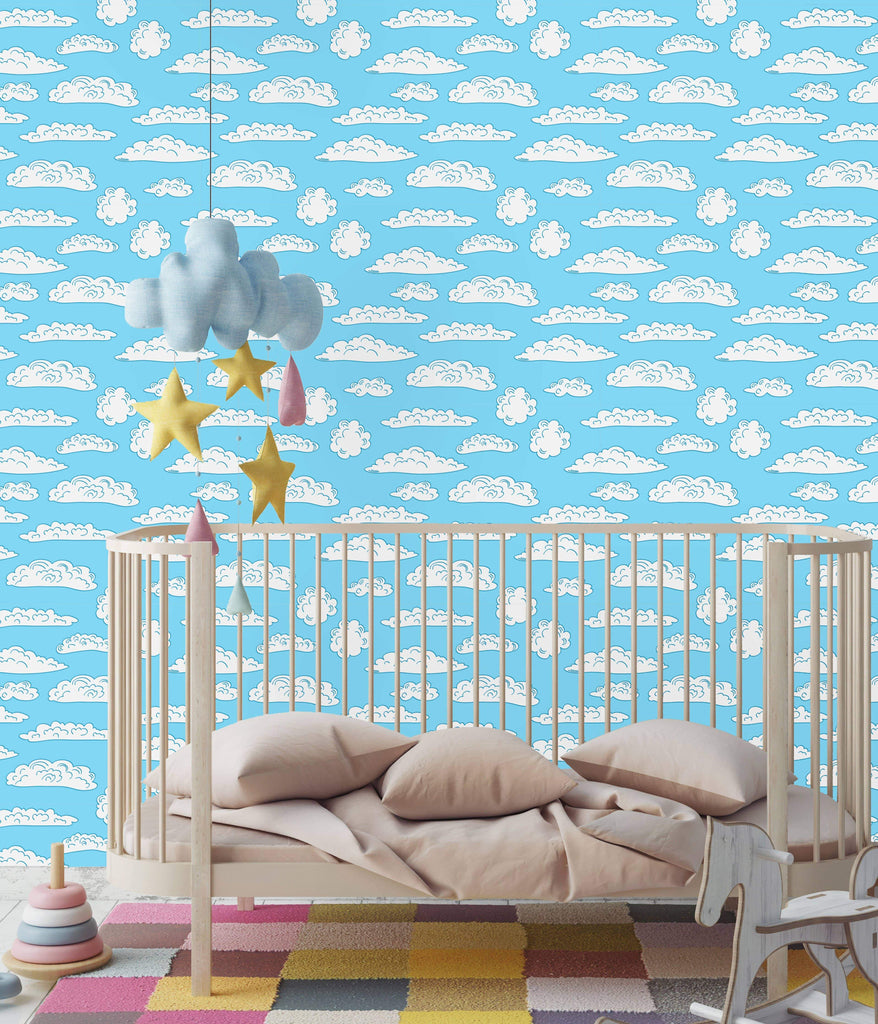 uniQstiQ Kids Cute Clouds Pattern Wallpaper Wallpaper