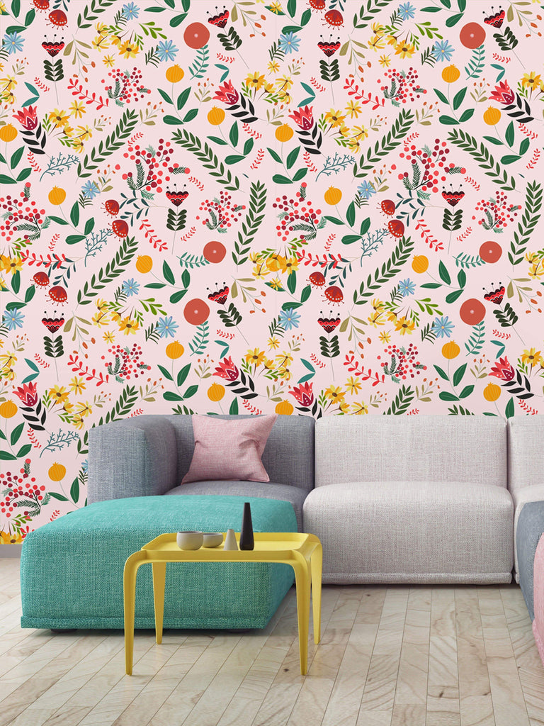 uniQstiQ Botanical Cute Colorful Sweet Floral Flower Wallpaper Wallpaper