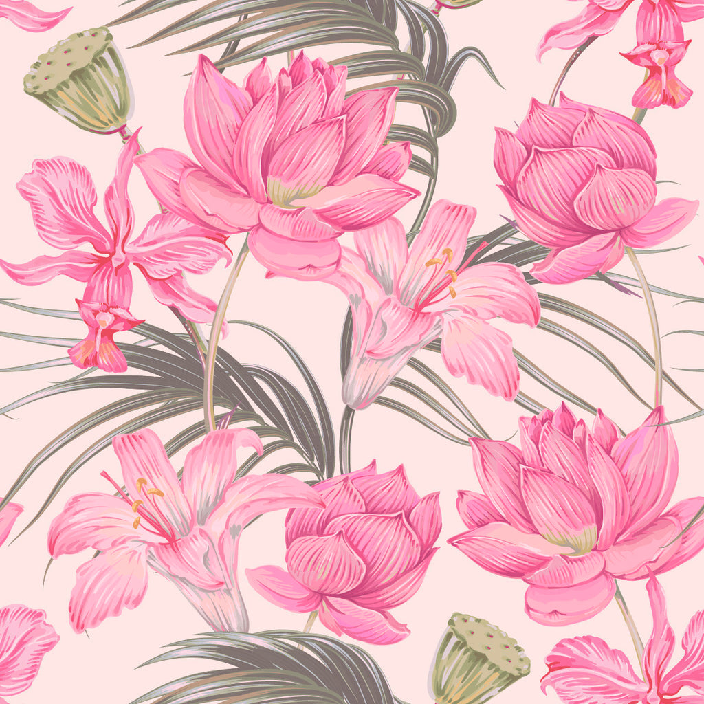 Pink Flowers Wallpaper  uniQstiQ Murals