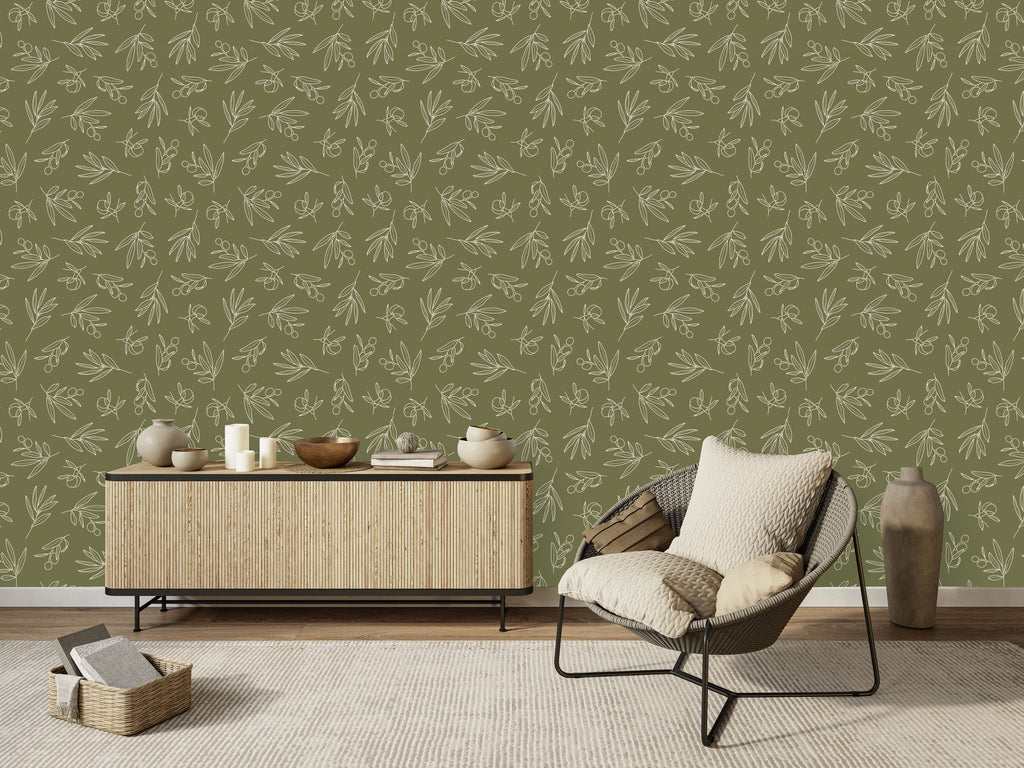 Olive Tree Pattern Wallpaper  uniQstiQ Botanical