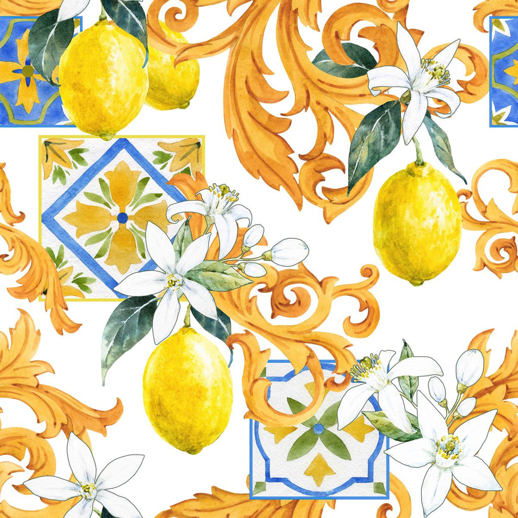 Lemons on White Background Wallpaper