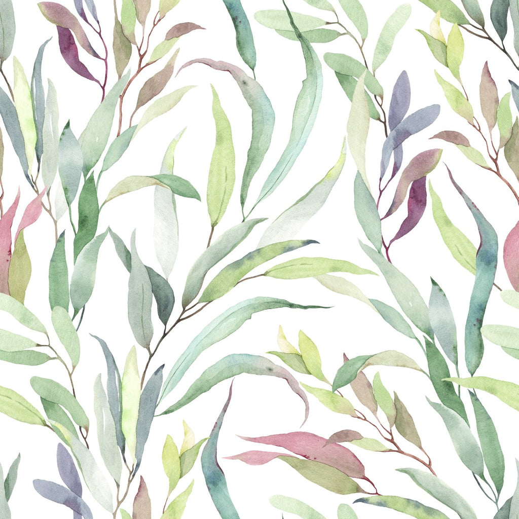 Leaves on White Wallpaper  uniQstiQ Botanical