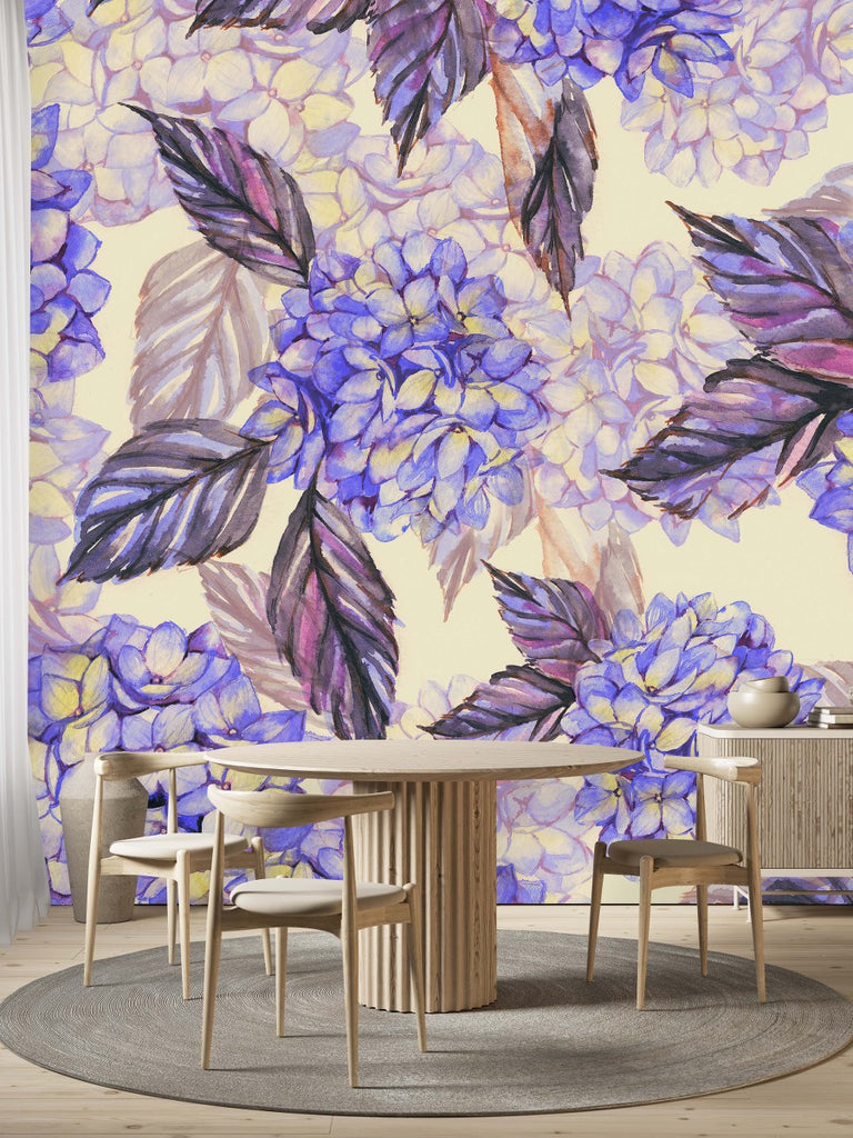 Purple Hydrangea Wallpaper uniQstiQ Murals