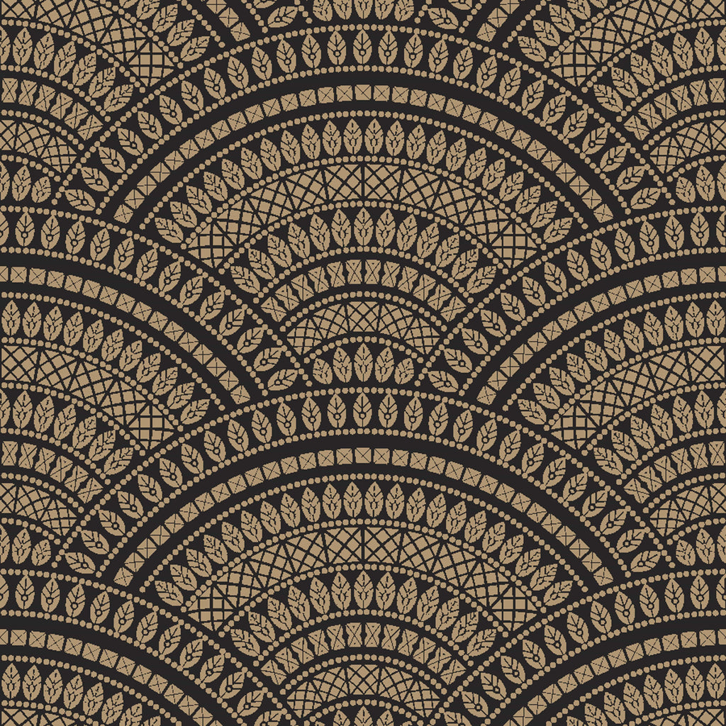uniQstiQ Geometric Dark Beige and Black Geometric Wallpaper Wallpaper