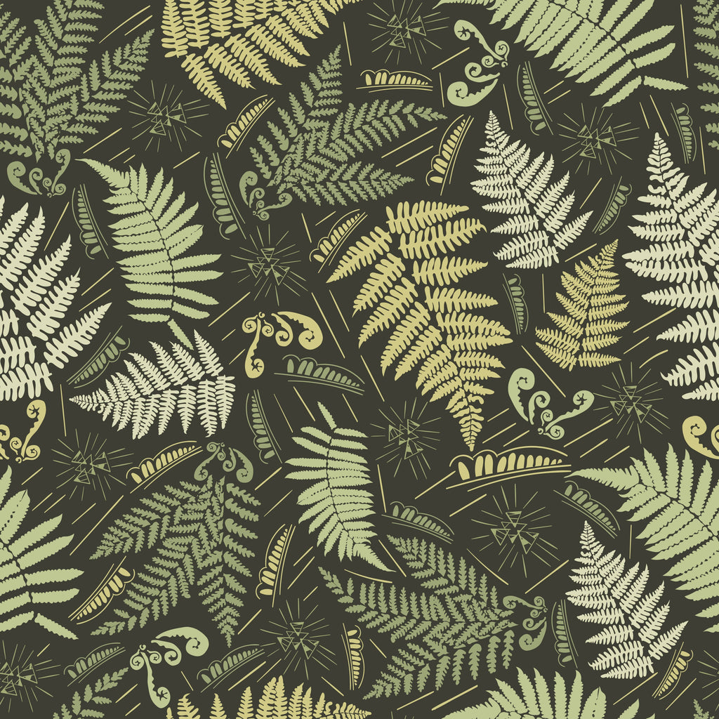uniQstiQ Botanical Dark Ferns Wallpaper Wallpaper