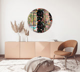 Dark Fields Flowers Mirrored Acrylic Circles Contemporary Home DǸcor Printed acrylic 