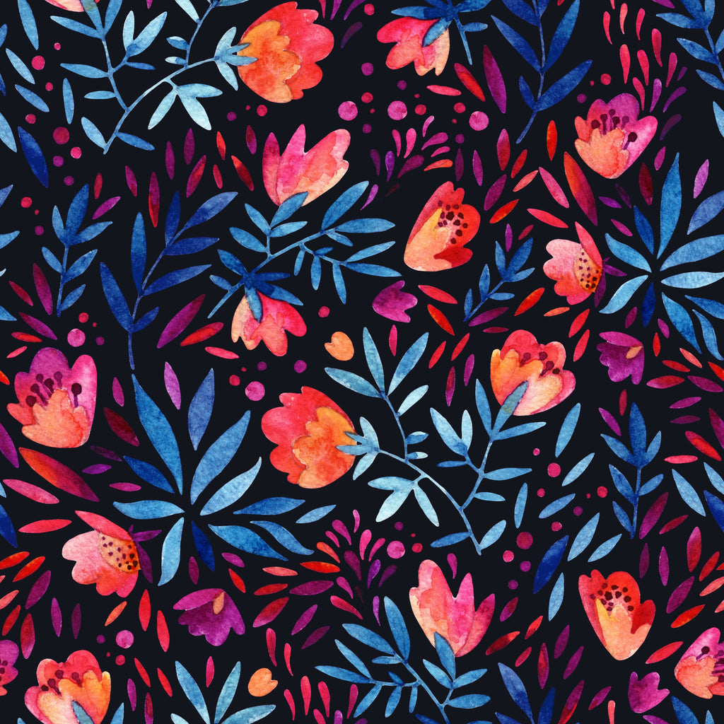 uniQstiQ Floral Dark Flowers Wallpaper Wallpaper