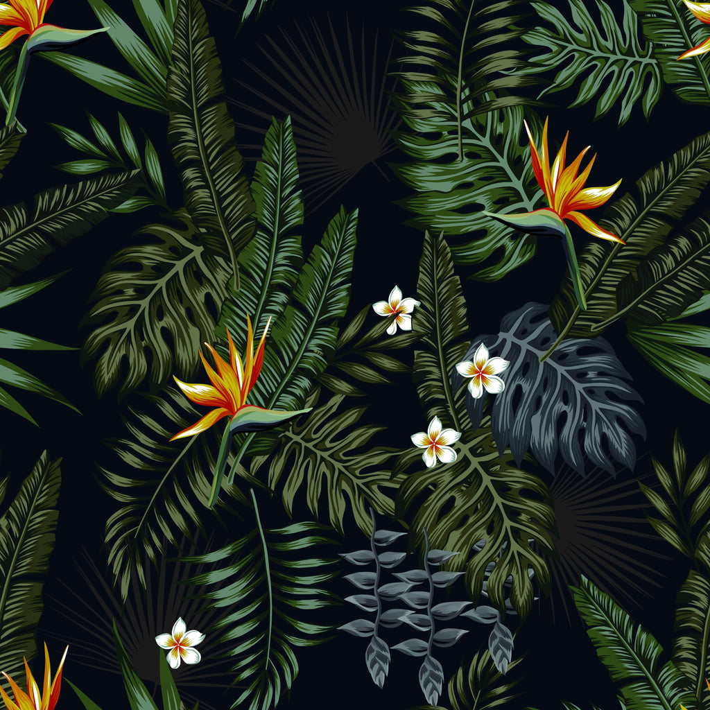 uniQstiQ Tropical Dark Palm Mix Wallpaper Wallpaper