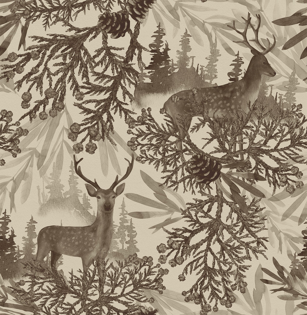 Deer on Grey Wallpaper  uniQstiQ Vintage