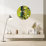 Doves and Flowers Mirrored Acrylic Circles Contemporary Home DǸcor Printed acrylic 