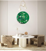 Doves and Flowers Mirrored Acrylic Circles Contemporary Home DǸcor Printed acrylic 