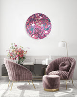 Doves and Flowers Mirrored Acrylic Circles Contemporary Home DǸcor Printed acrylic 