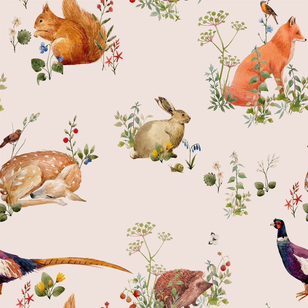 Forest Animals Pattern Wallpaper uniQstiQ Kids