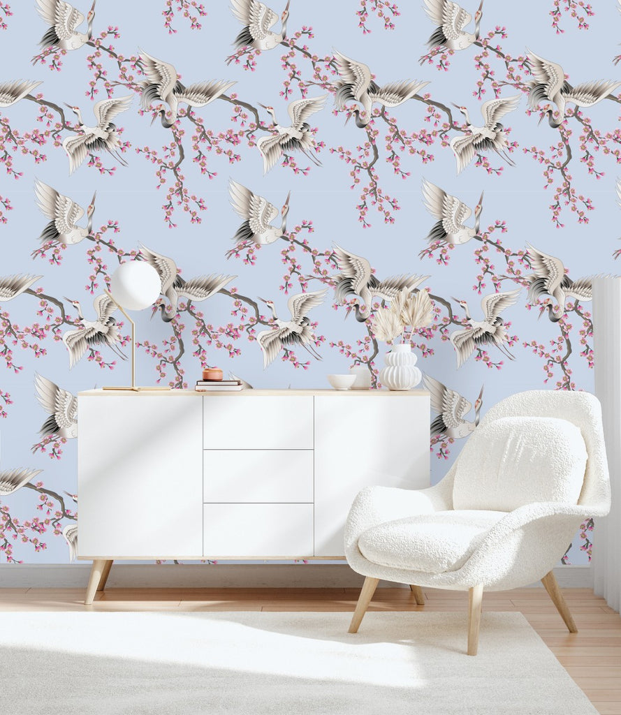Sakura and Cranes Wallpaper