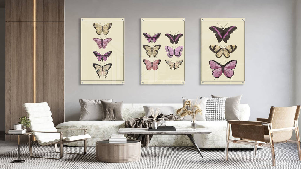 Butterflies Design Set of 3 Prints Modern Wall Art Modern Artwork Image 2