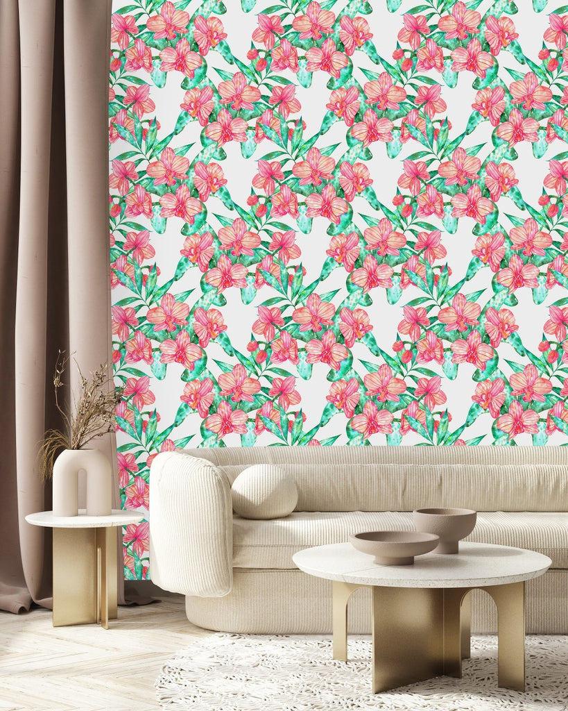 Pink Orchid Wallpaper uniQstiQ Floral