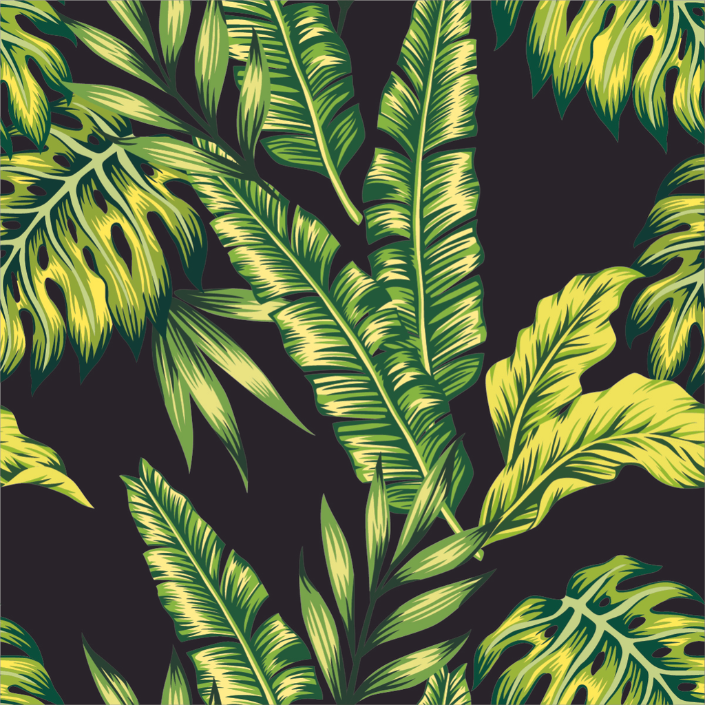 Dark Wallpaper with Palm Leaves uniQstiQ Tropical