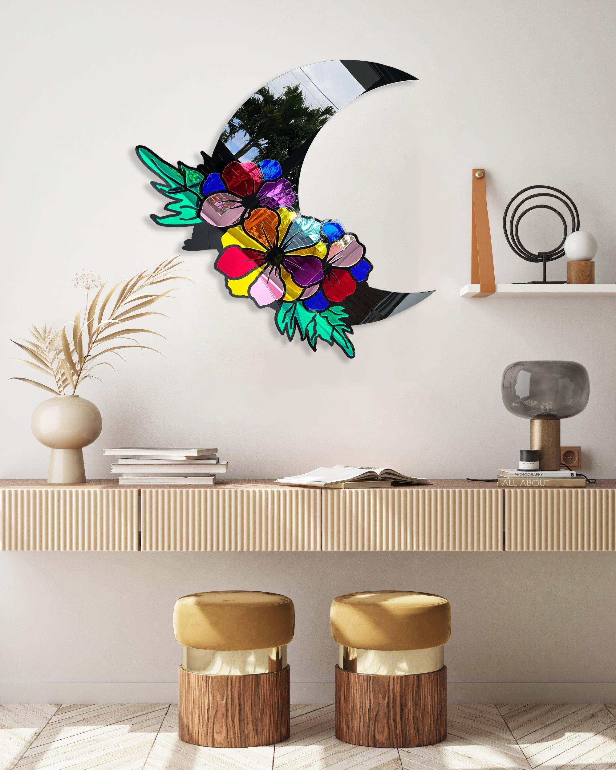 Extra Large Wall Decor Mirrored Acrylic Art Moon Mirror – uniqstiq
