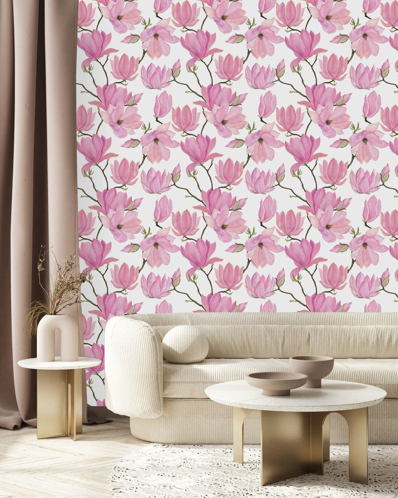 Pink Magnolia Wallpaper uniQstiQ Floral