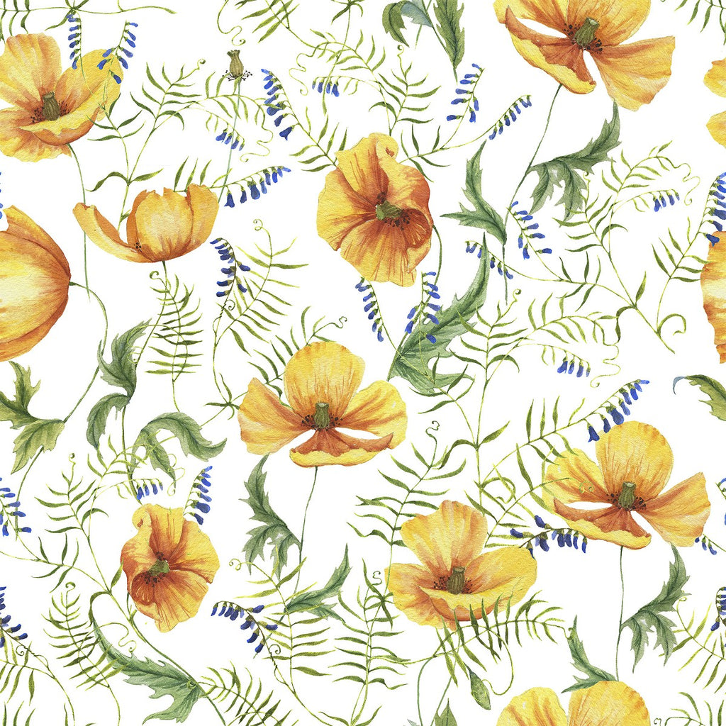 Light Wallpaper with Yellow Flowers uniQstiQ Floral