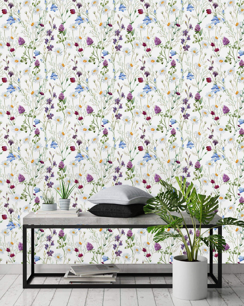 uniQstiQ Botanical Field Flowers Wallpaper Wallpaper