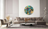 Flowers and Berries Mirrored Acrylic Circles Contemporary Home DǸcor Printed acrylic 