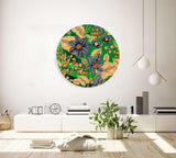 Flowers and Berries Mirrored Acrylic Circles Contemporary Home DǸcor Printed acrylic 